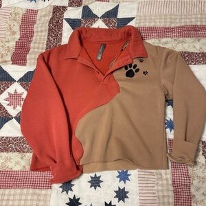 Mondetta Red and Tan Crop Top